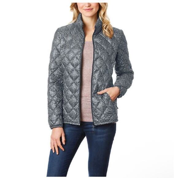 32 Degrees Jackets & Blazers - 32 Degrees Heat Ladies Packable Ultra Light Down Jacket Gray Quilted Large